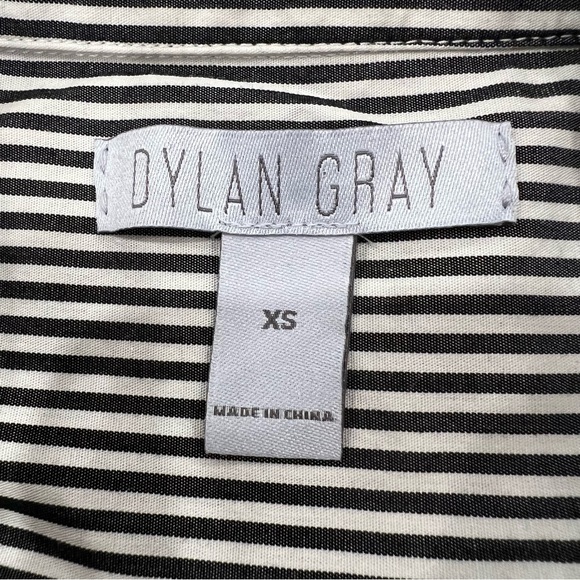 Dylan Gray Stripe Cotton Poplin Button Down Shirt Dress Women’s XS - Picture 4 of 9